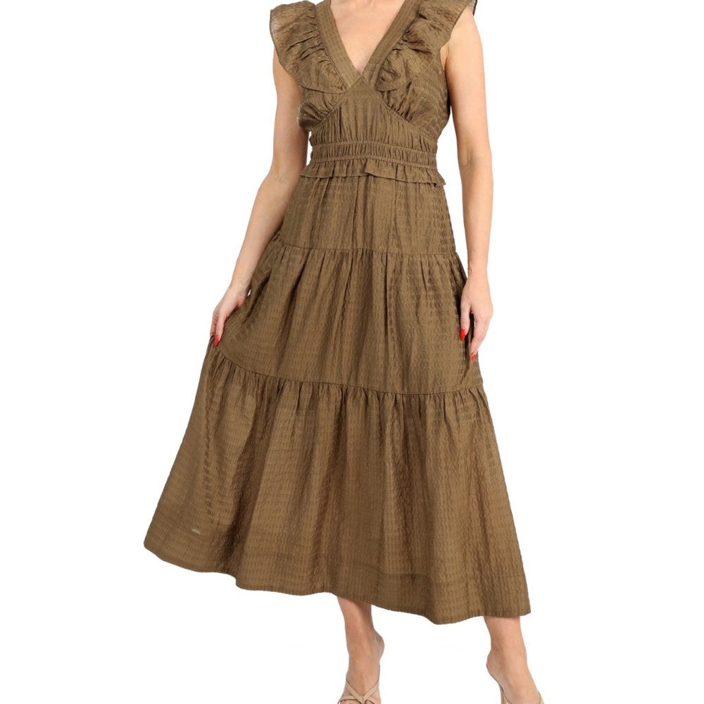 Adelyn Rae Ennie Tiered Midi Dress Size XL
